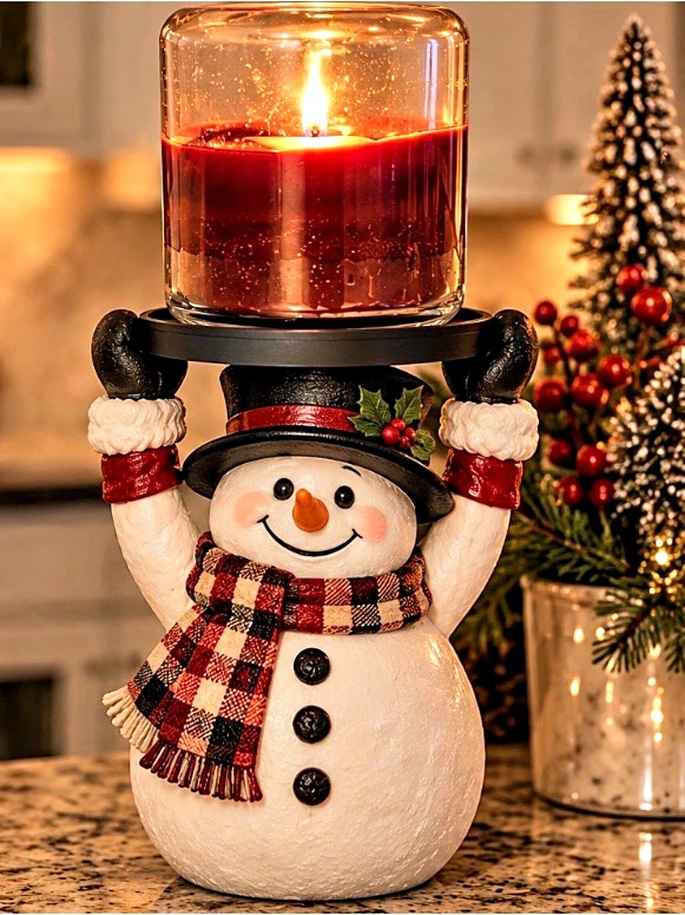 3d Snowman Candle holder